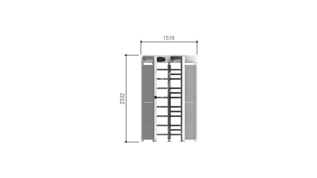 Ingombri tornello a tutta altezza singolo TFH01 vista frontale