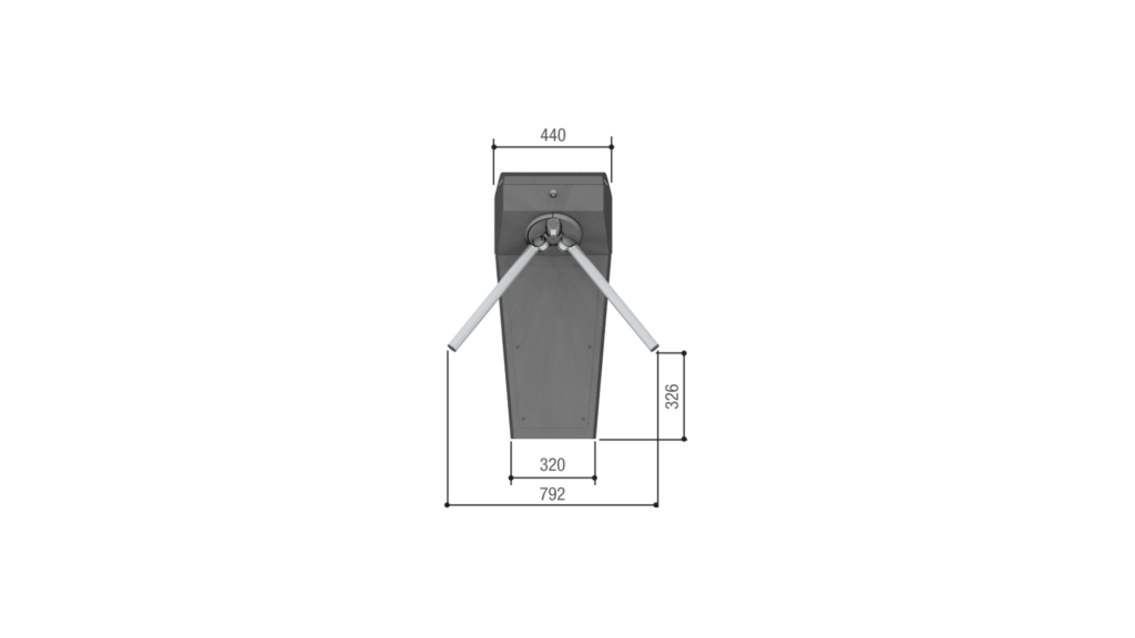 Ingombri frontali  tornello tripode TT01